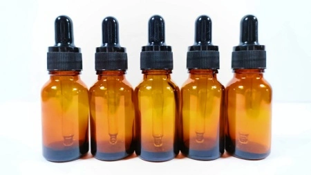 Recipient din sticla bruna cu pipeta 15ml - set de 5 bucati - Img 2