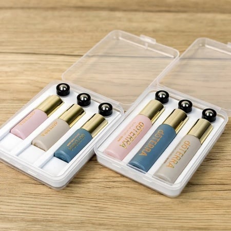Recipiente roll-on 10 ml din sticla color - set 3 buc
