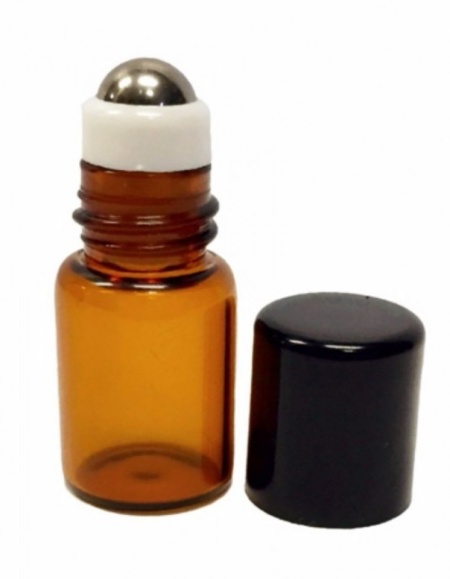 Recipiente roll-on din sticla bruna 2ml - SET 5 bucati