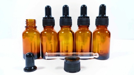 Recipient din sticla bruna cu pipeta 15ml - set de 5 bucati - Img 3