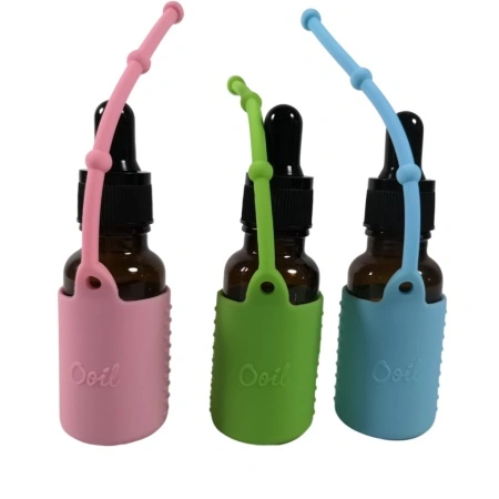 Protectii colorate din silicon pentru sticlute 15 ml - VERDE/ROZ/BLEU - Img 4