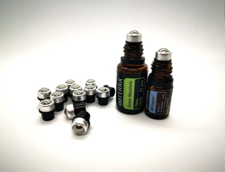 Cap metalic rollon 5 ml / 15 ml + capac potrivit - set 5 bucati