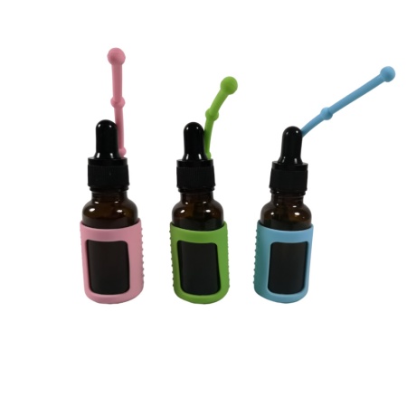 Protectii colorate din silicon pentru sticlute 15 ml - VERDE/ROZ/BLEU - Img 5