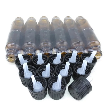 Recipient cu picurator din sticla bruna 5 ml - set 5 bucati - Img 4