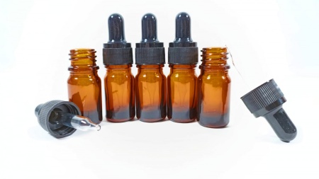 Recipient din sticla bruna cu pipeta 5ml - set de 5 bucati - Img 3