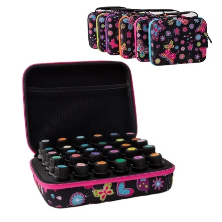 Borseta pentru 30 sticlute model fluture de 5ml / 10 ml / 15 ml