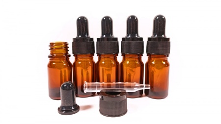 Recipient din sticla bruna cu pipeta 5ml - set de 5 bucati