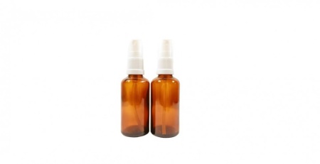 Recipient 50 ml din sticla bruna cu capac tip spray - SET 2 buc.