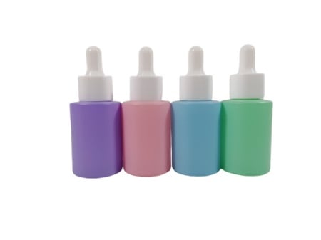 Recipiente sticla color pastel 30 ml cu pipeta - set 4 buc