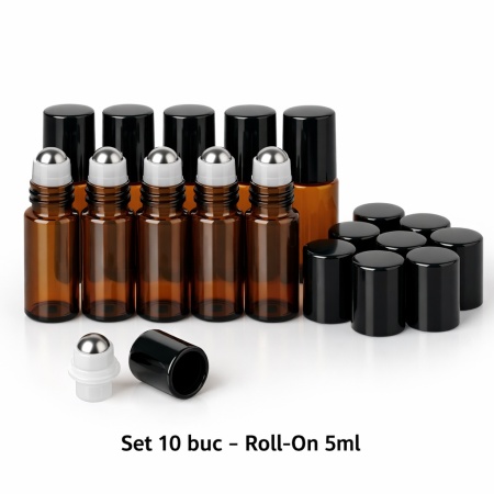 Recipiente roll-on din sticla bruna de 5ml - SET 10 bucati - Img 2