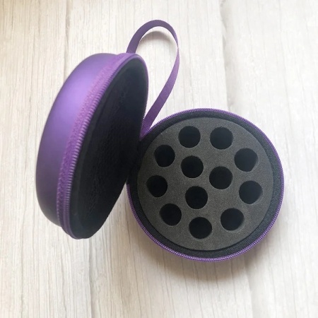 Borseta rotunda doterra pentru 12 sticlute de 1 ml, 2 ml, cu organizator de transport cu fermoar - Img 5