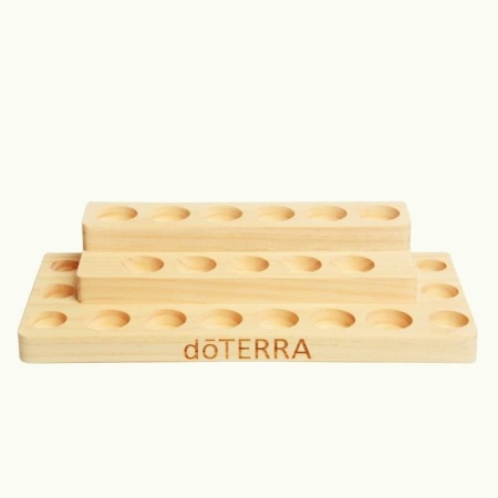 Suport doTERRA din lemn de pin 3 etaje / 17 sticlute de 15 ml, 4 sticlute de 5 ml, 2 sticlute de 10 ml