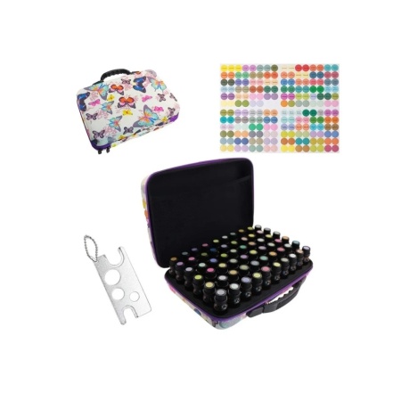 Borseta pentru 60 sticlute model fluture de 5ml / 10 ml / 15 ml - Img 2
