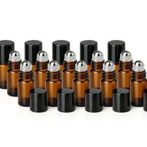 Recipiente roll-on din sticla bruna de 5ml - SET 10 bucati