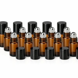 Recipiente roll-on din sticla bruna de 5ml - SET 10 bucati