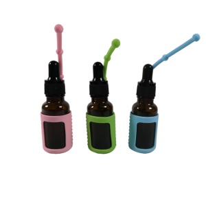Protectii colorate din silicon pentru sticlute 15 ml - VERDE/ROZ/BLEU - Img 5
