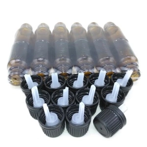 Recipient cu picurator din sticla bruna 5 ml - set 5 bucati - Img 4