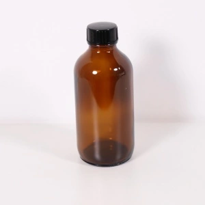 Recipient sticla bruna 240 ml cu capac