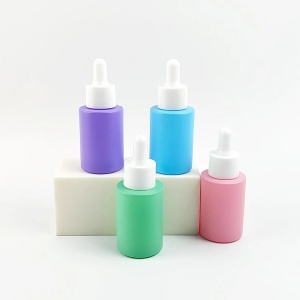 Recipiente sticla color pastel 30 ml cu pipeta - set 4 buc - Img 2