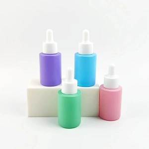 Recipiente sticla color pastel 30 ml cu pipeta - set 4 buc - Img 2