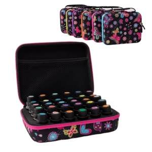Borseta pentru 30 sticlute model fluture de 5ml / 10 ml / 15 ml