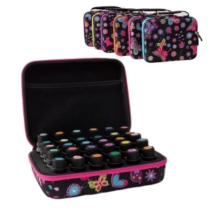 Borseta pentru 30 sticlute model fluture de 5ml / 10 ml / 15 ml
