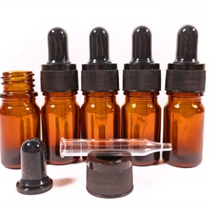 Recipient din sticla bruna cu pipeta 5ml - set de 5 bucati