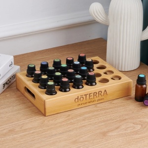 Suport doTERRA din Bambus pentru 24 sticlute de 15 ml