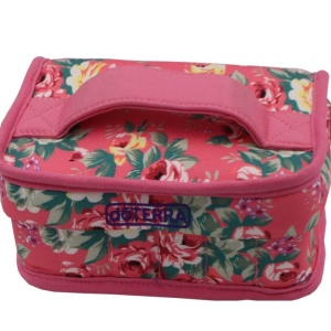 Borseta textila model floral pentru 18+2 sticlute doTERRA