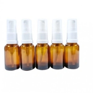 Recipient 15 ml din sticla bruna cu capac tip spray - SET 5 buc.
