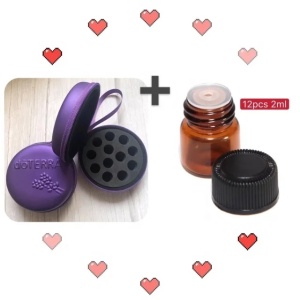Borseta rotunda doterra pentru 12 sticlute de 1 ml, 2 ml, cu organizator de transport cu fermoar - Img 3