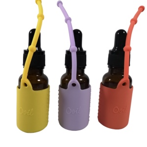 Protectii colorate din silicon pentru sticlute 15 ml GALBEN/LILA/ORANGE - Img 4
