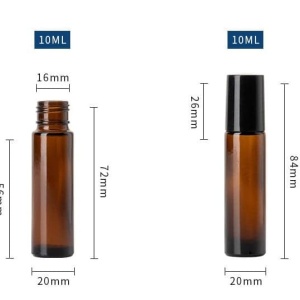 Recipiente roll-on din sticla bruna 10ml - SET 5 bucati - Img 3
