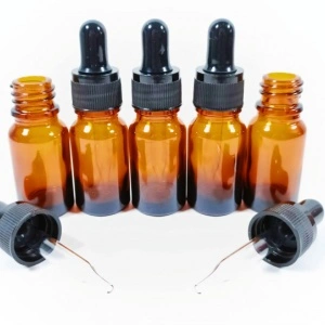 Recipiente cu pipeta din sticla bruna 10ml - SET 5 bucati - Img 2
