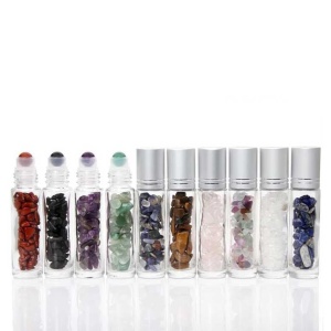 Recipiente roll-on cu cristale si pietre semipretioase 10 ml - KIT 10 bucati