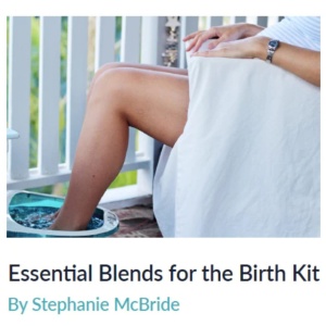 Brosura "Essential blends for the birth kit" by Stephanie McBride Lb. engleza
