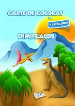 Carte de colorat cu abțibilduri - Dinozauri
