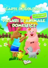 Carte de colorat cu abțibilduri - Animale domestice