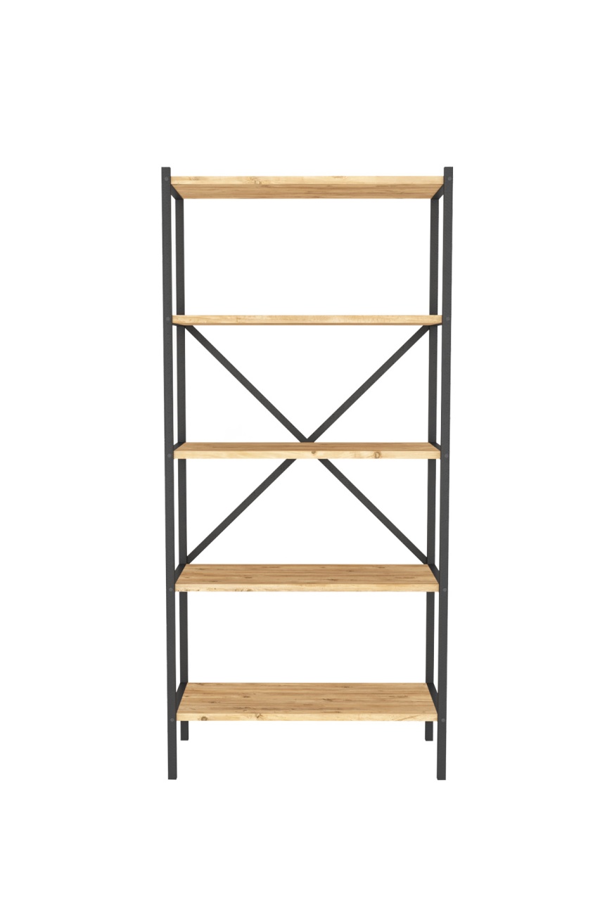 Biblioteca metalica cu 5 rafturi - culoare Pin, 158x66x35 (Copy 1) - 2 | YEO
