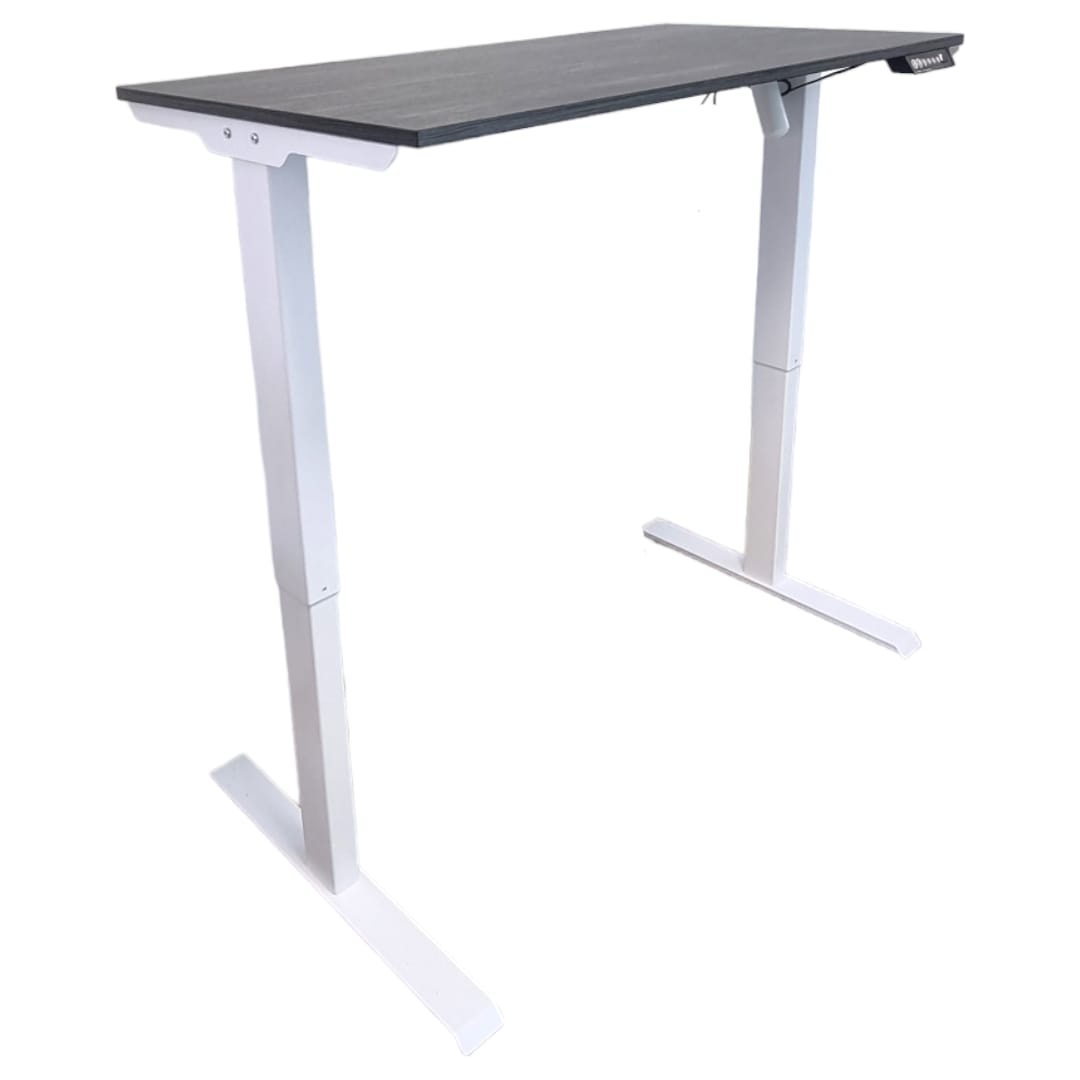 Birou reglabil electric-TerrA2DS WHITE-profil dreptunghiular, profil cadru ALB (Dimensiune blat: 100x60 cm, Culoare blat: Alb 25mm)