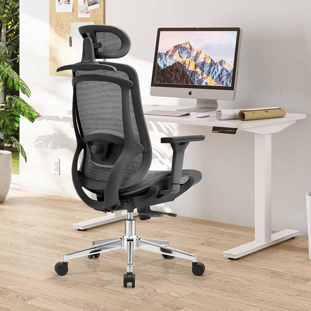 ErgoDynamic Icon-H -Black-, scaun de birou, full mesh, sezut translatie 5 cm - 3 | YEO