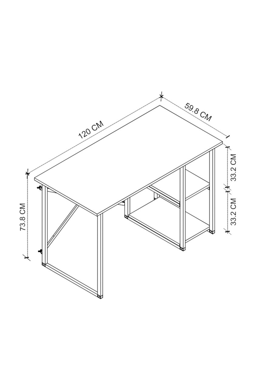 Start 25, Birou fix metalic, 120x60 blat Stejar Deschis 18 mm - 3 | YEO