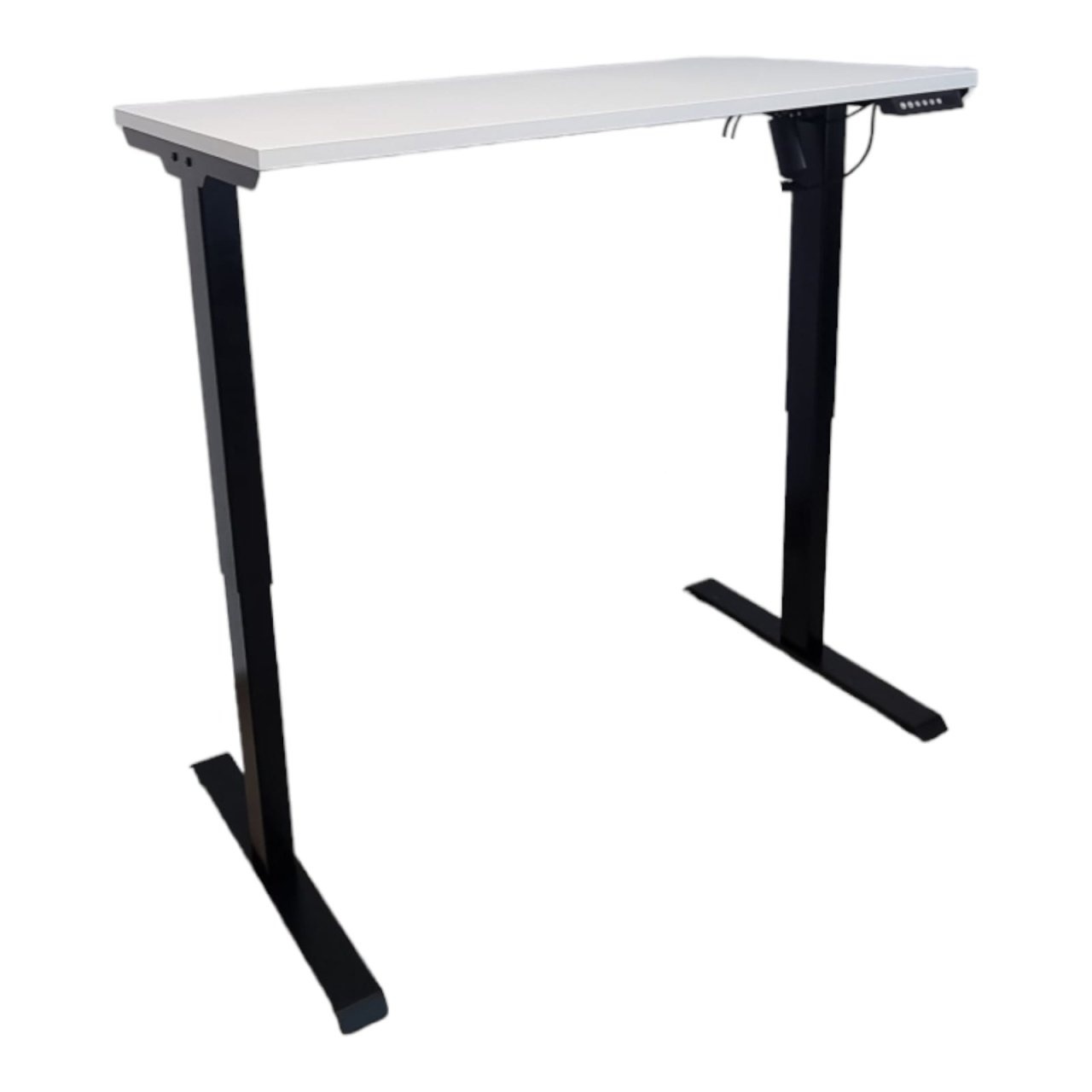 Birou reglabil electric TerrA2DS BLACK - profil dreptunghiular , profil cadru Negru (Dimensiune blat: 137x67 cm, Culoare blat: Alb 25mm)