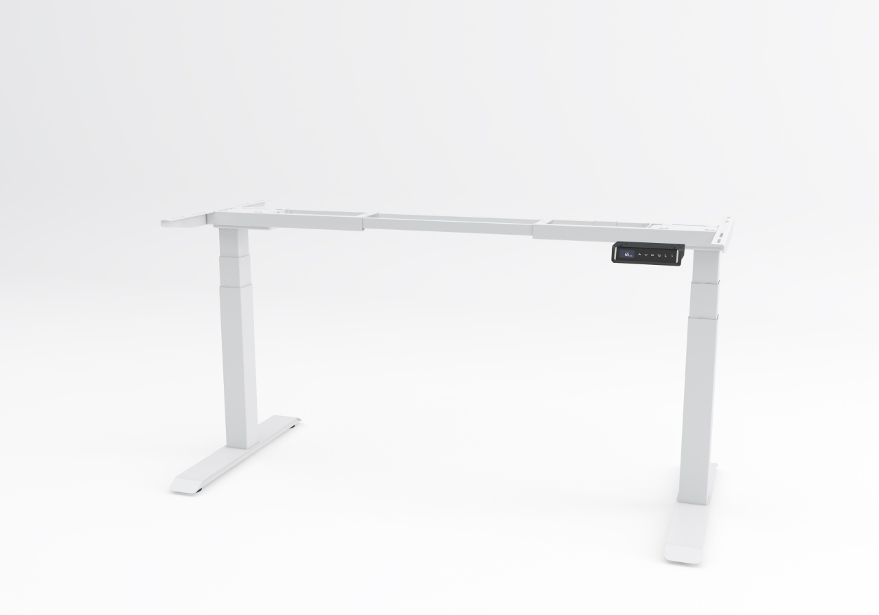 Birou reglabil pe inaltime TerrA8 PRO WHITE - 2 motoare, profil patrat, ALB (Dimensiune blat: 120x60 cm, Culoare blat: Alb 25mm) - 3 | YEO