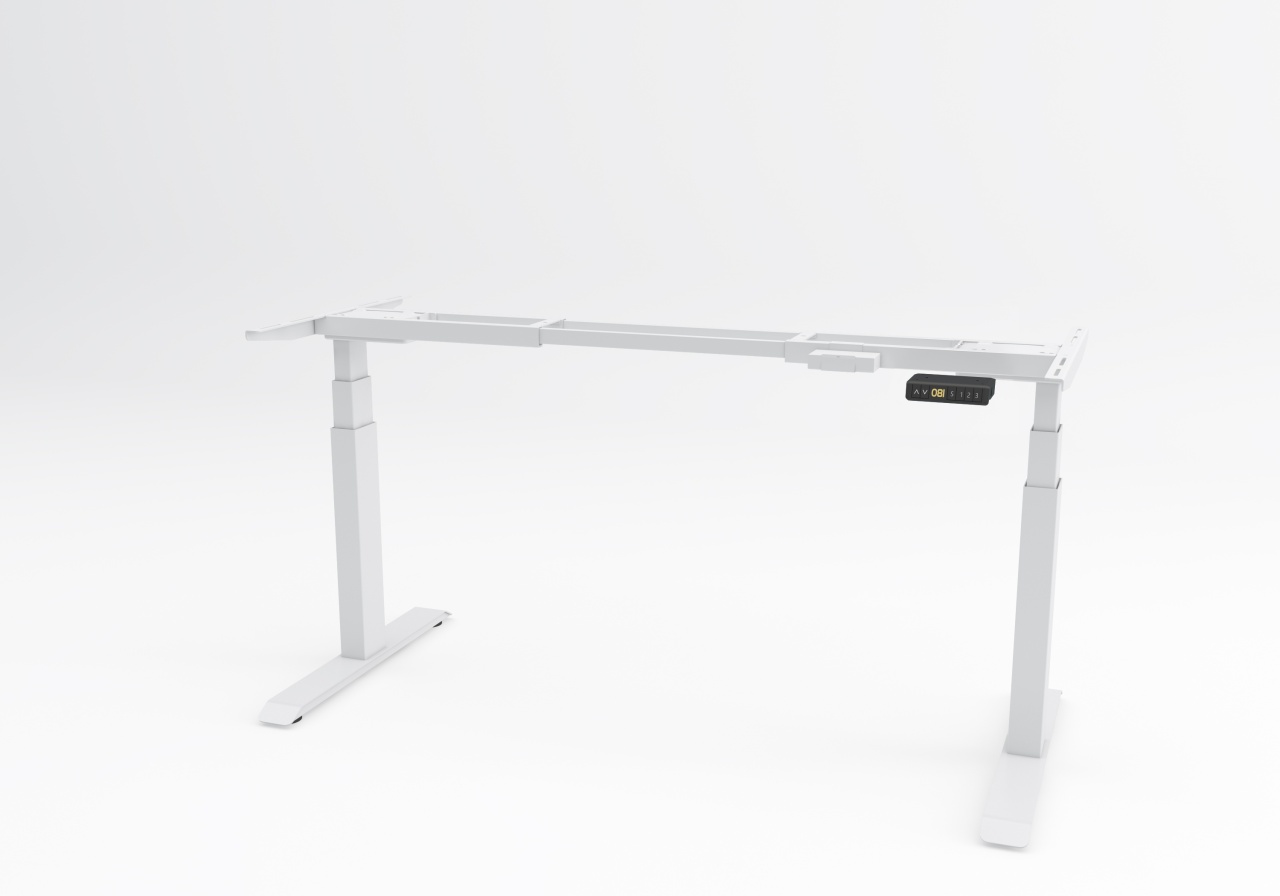Birou reglabil pe inaltime TerrA7 WHITE - 2 motoare, profil dreptunghiular, culoare cadru Alb (Dimensiune blat: 137x67 cm, Culoare blat: Alb 25mm) - 2 | YEO