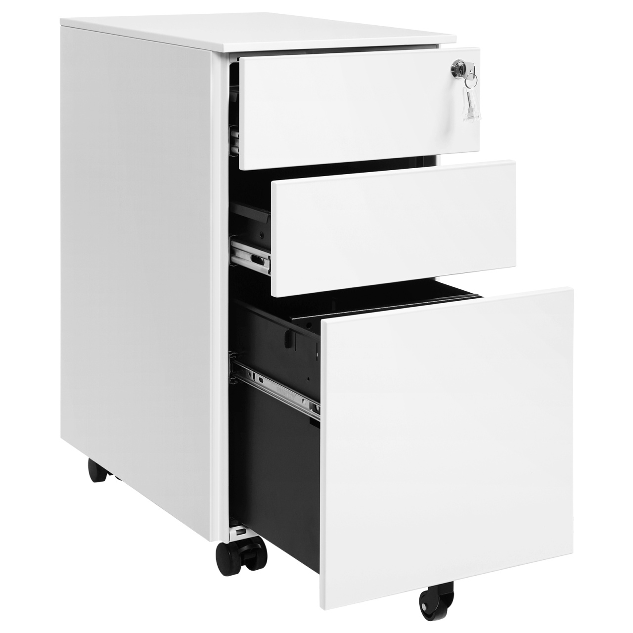 RollBox metalic -WHITE31 – casetiera metalica de birou -3 sertare model Drept - 3 | YEO
