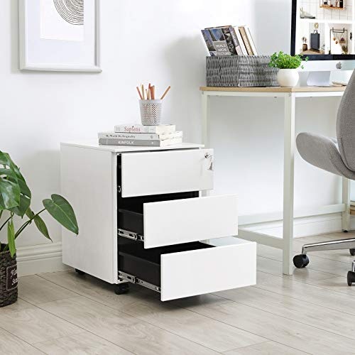 RollBox metalic -White39/55 – casetiera metalica de birou -3 sertare -39 cm latime 55 inaltime - 3 | YEO