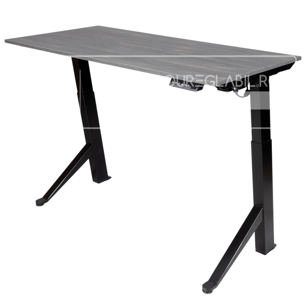 Birou reglabil electric TerrA2Y Black-cadru in Y / profil cadru negru (Dimensiune blat: 120x60 cm, Culoare blat: Alb 25mm)
