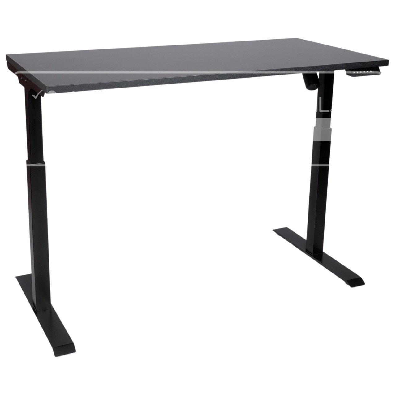 Birou reglabil electric TerrA3 s BLACK - profil pătrat , 1 motor, cadrul negru (Dimensiune blat: 100x60 cm, Culoare blat: Stejar 18mm)