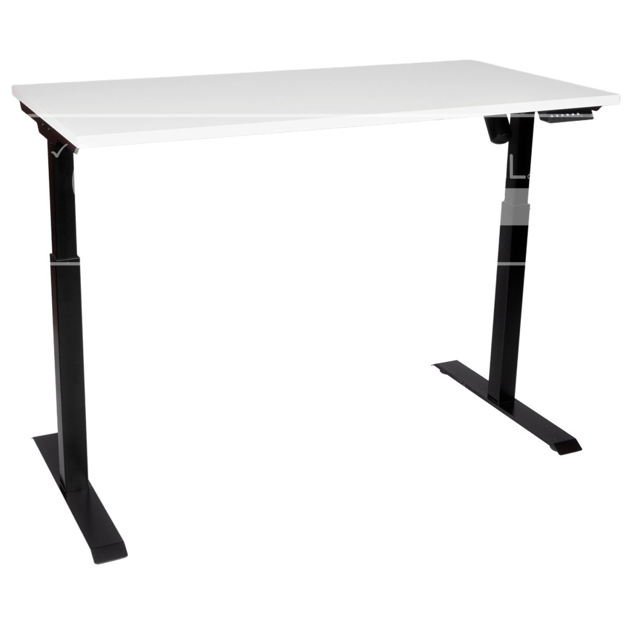 Birou reglabil electric TerrA3 s BLACK - profil pătrat , 1 motor, cadrul negru (Dimensiune blat: 137x67 cm, Culoare blat: Alb 25mm) - 1 | YEO